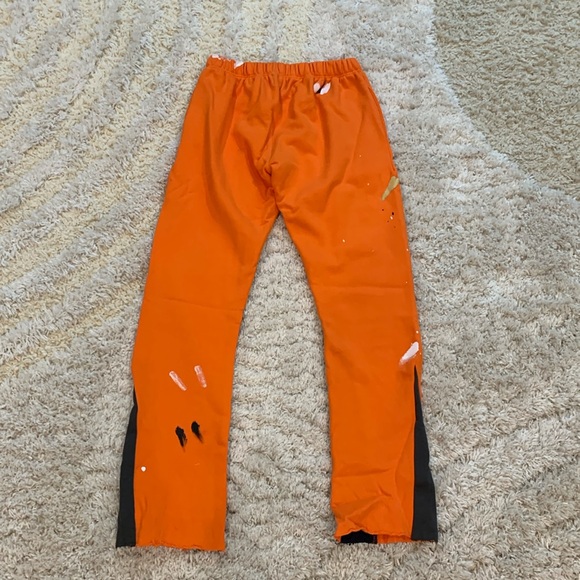 Gallery Dept Paint Splatter Orange Sweatpants Men’s Size Small Medium Large - Picture 2 of 2